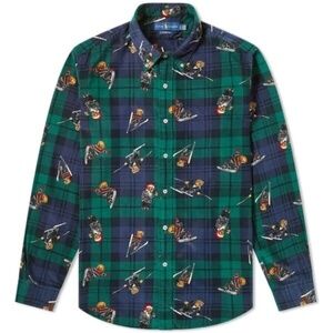 NWT Polo Ralph Lauren "Skiing Bear" Holiday Corduroy Shirt Size M